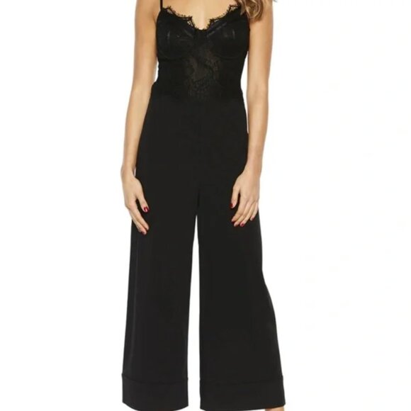 Bardot Black Lace Jumpsuit - Picture 1 of 4